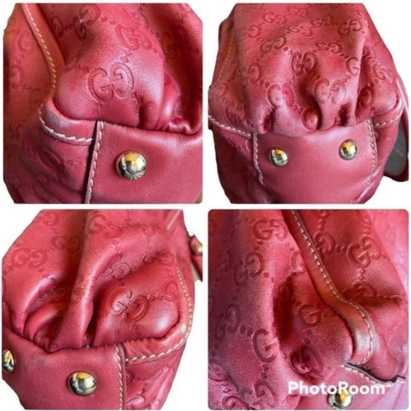 Authentic Gucci GG D Ring Abbey Calf Leather Bag in Red - Picture 11 of 12